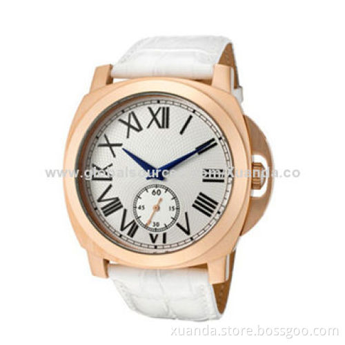 Top quality women leather straps watch with stainless steel back many function